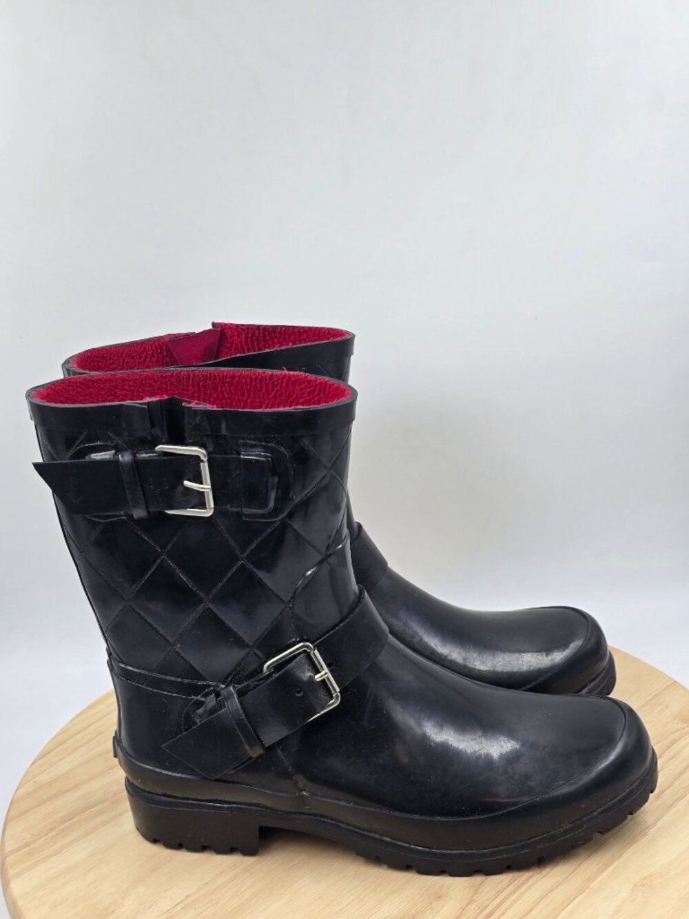Sperry Top Sider Falcon Women's Waterproof Rubber Rain Black Boots 8
